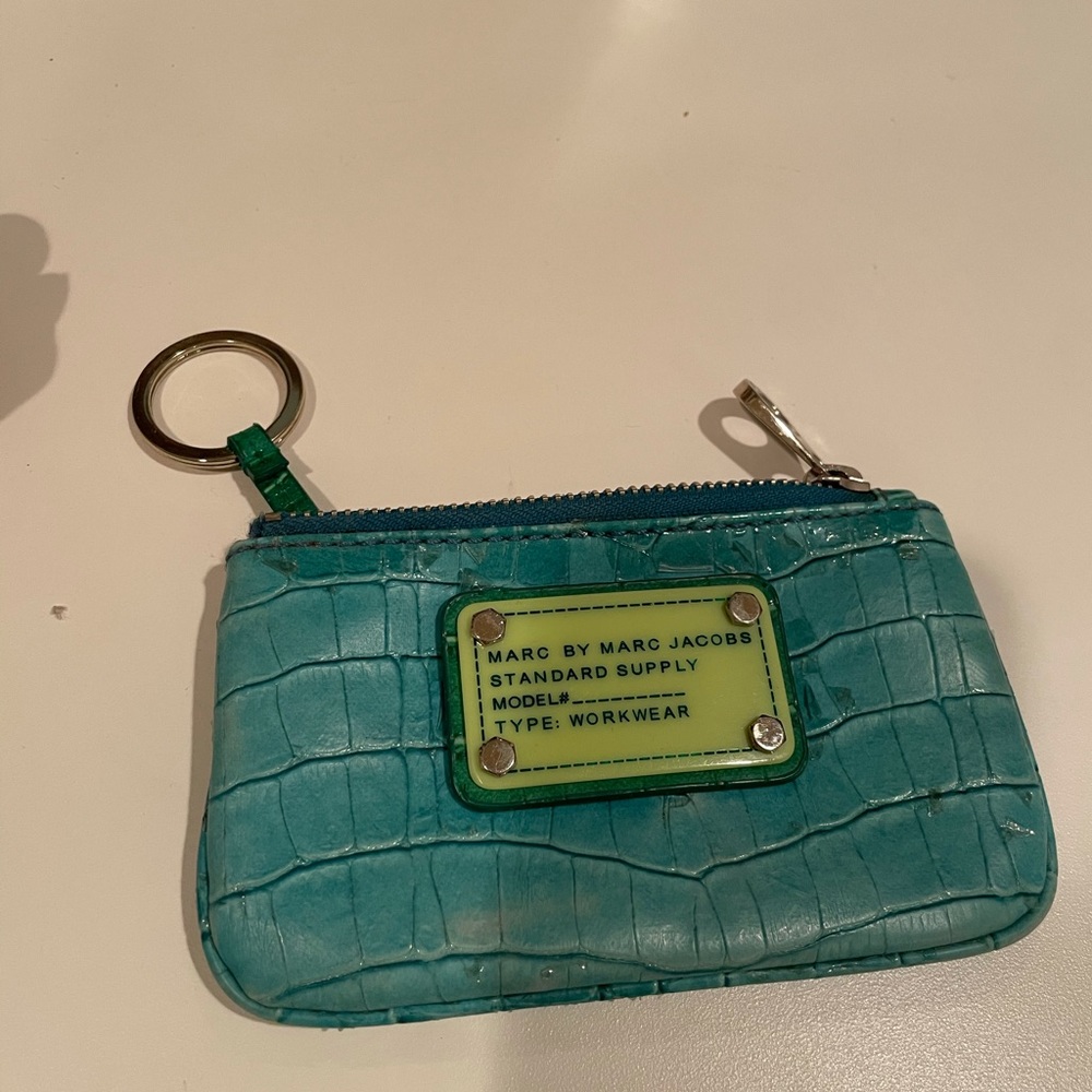 Marc by Marc Jacobs Teal and Green snake skin change purse